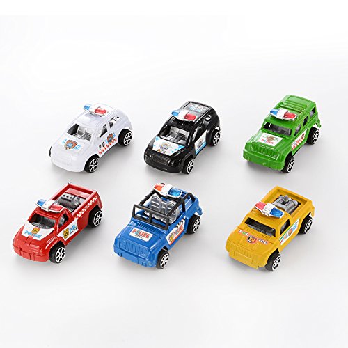 6953055754753 - GEEFIA 3 PIECES CHILDREN MINI POLICE CAR TOYS PULL BACK CARS VEHICLE PLAY SET EASTER EGG FILLERS RANDOM COLOR