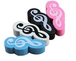 6953063644282 - 12PCS 4COLOR LOVELY CUTE MUSIC NOTES ERASER SCHOOL SUPPLIES STATIONERY GIFTS