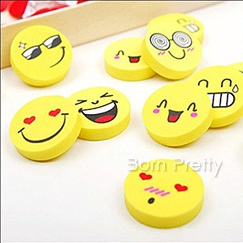 6953063644640 - 4PCS SMILING FACE ERASERS STUDY TOOL LEARNING TOOL STATIONERY OFFICE SUPPLIES