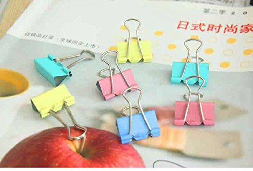 6953063667182 - 24 X COLORFUL OFFICE IMPRESSIONS METAL BINDER CLIPS SCHOOL FILE PAPER ORGANIZER