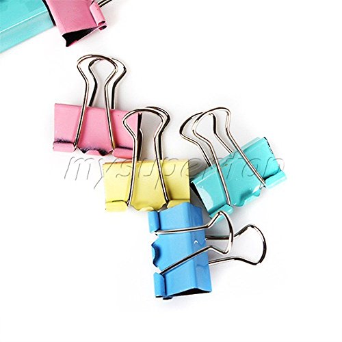6953063667229 - MULTI-COLOR SMALL 25MM WIDTH METAL BINDER CLIP CLIPS OFFICE PAPER FILE 48PCS