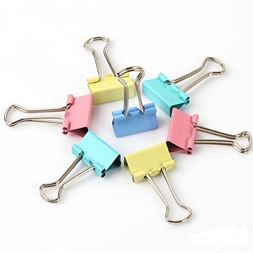 6953063669377 - NEW 15PCS COLORFUL METAL BINDER CLIPS PAPER 15MM OFFICE SUPPLIES COLOR RANDOM