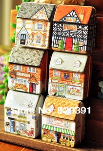 6953064489172 - COUNTRYSIDE HOUSE SHAPE ORGANIZER BOXES TIN BOX SMALL BOX STORAGE CASE STORAGE CONTAINER SS 914