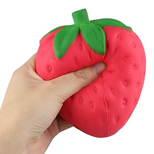 6953070687869 - GEEFIA 1 PCS 4.5 INCHES SLOW RISING SQUISHY RED STRAWBERRY CUTE PHONE CHARMS PENDANT STRESS RELIEF TOY