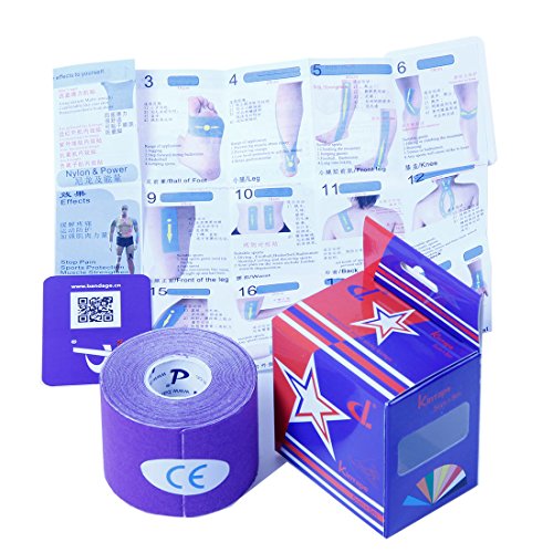 6953663103738 - DL SPORTS COTTON KINTAPE 2 W X 16.4' L (PURPLE, INSTRUCTION INSIDE) KINESIOLOGY TAPE FACTORY SPORTS SAFETY PROTECTION MANUAL FREE SHIPPING