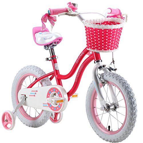 6954351400399 - ROYALBABY STARGIRL GIRL'S BIKE WITH TRAINING WHEELS AND BASKET, PERFECT GIFT FOR KIDS. 12 INCH WHEELS, PINK
