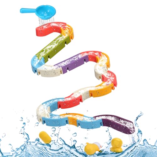 6954354413068 - 42 PACK BABY BATH TOY WALL BATHTUB TOYS BALL TRACK SHOWER WATER SLIDE TAKE APART GAME WITH WIND-UP DUCK FOR KIDS 4-8, TODDLERS, BOYS AND GIRLS