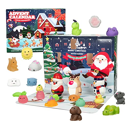 6954528401815 - 2022 CHRISTMAS ADVENT CALENDAR FOR KIDS, 24 DAYS COUNTDOWN CALENDAR WITH 21 MOCHI ANIMAL SQUISHIES AND 3 BIG SLOW-RISING SQUISHY TOY, CHRISTMAS PARTY GIFTS FOR BOYS GIRLS (24PCS)
