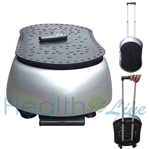 6955185744215 - MAX WEIGHT CAPACITY 265LBS PORTABLE MINI VIBRATION PLATE WITH TELESCOPING DRAWER BAR HEALTH LINE MASSAGE PRODUCTS