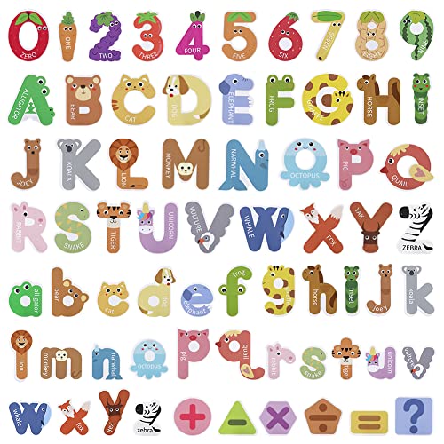6955256992668 - WOODEN MAGNETIC LETTERS AND NUMBERS, CUTE FRIDGE MAGNETS, ABC LETTER NUMBER MAGNETS FOR TODDLERS, EDUCATION MATH TOYS FOR KIDS, BIRTHDAY