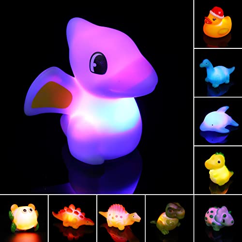 6955256995751 - TACKVIEW BABY BATH TOYS,12 PCS LIGHT UP FLOATING ANIMAL TOYS SET,BATHTUB TOYS FLASHING COLOR CHANGING LIGHT FOR BABY TODDLER NEPHEW SHOWER BATHTIME GAMES SWIMMING POOL PARTY
