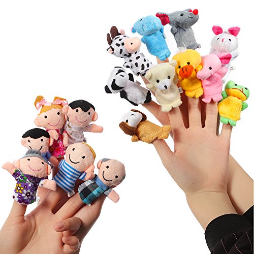 6955256995935 - 16PCS FINGER PUPPETS CARTOON ANIMAL PLUSH FINGER PUPPETS SET CUTE DOLLS FOR CHILDREN, STORY TIME, SHOWS, PLAYTIME, SCHOOLS