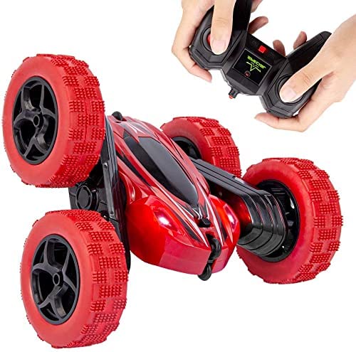6955260706428 - REMOTE CONTROL CAR RC STUNT CAR TOY FOR KIDS, 4WD 2.4GHZ DOUBLE SIDED CRAWLER VEHICLE 360° ROTATING RC CAR TUMBLING WITH LED HEADLIGHTS GIFT FOR BOYS GIRLS(RED)