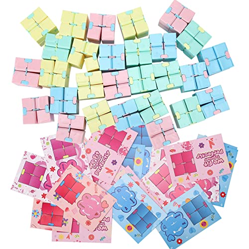 6955355715861 - 28 PCS VALENTINES INFINITY CARDS WITH CUBE, INFINITY CUBES FIDGET TOYS, SENSORY STRESS ANXIETY RELIEF FIDGET CUBE FOR KIDS BOYS GIRLS VALENTINE PARTY FAVORS,GIFT EXCHANGE,SCHOOL CLASSROOM PRIZES