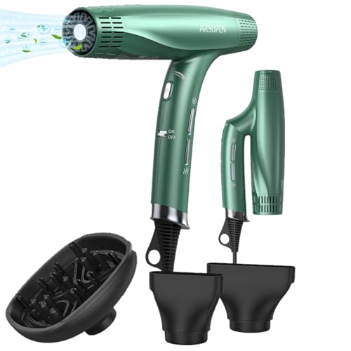 6955465294119 - HAIR DRYER, FOLDABLE DUAL LONIC BLOW DRYER FOR WOMEN MEN, WITH POWERFUL BRUSHLESS MOTOR, MAGNETIC NOZZLE, 12 MODES, HIGH SPEED, FAST DRYING, SILENT, FOR TRAVEL SALON HOME
