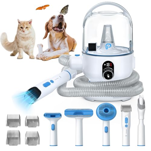 6955600649972 - KIMORE PET GROOMING KIT & DOG HAIR VACUUM 99% PET HAIR SUCTION, 5 IN-1 DOG GROOMING KIT,1.5L DUST CUP DOG BRUSH VACUUM WITH 5 PET GROOMING TOOLS, LOW NOISE DOG HAIR REMOVER PET GROOMING SUPPLIES