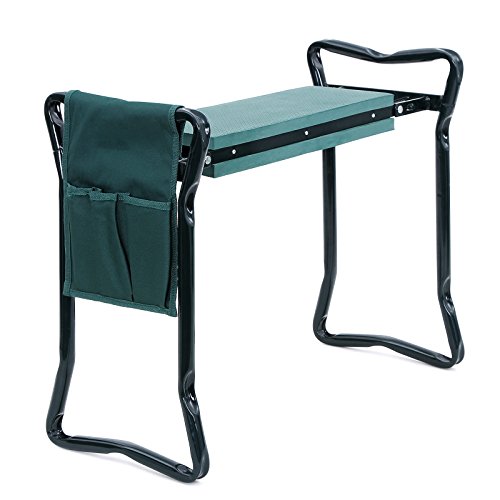 6955880363971 - SONGMICS FOLDABLE KNEELER AND GARDEN SEAT PORTABLE STOOL WITH EVA KNEELING PAD AND BONUS TOOL POUCH UGGK49L