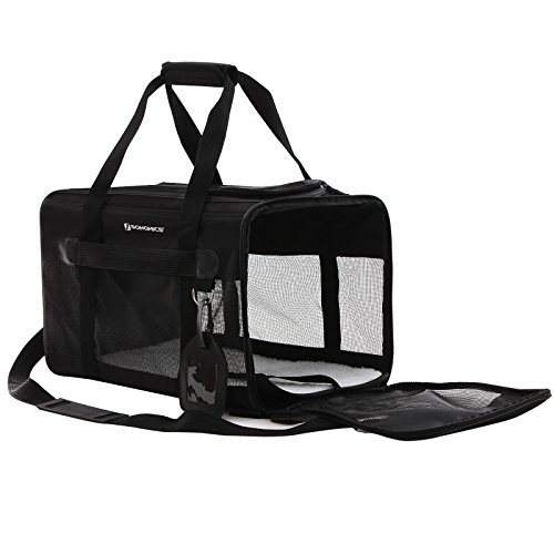 6955880365449 - SONGMICS SOFT SIDED PET CARRIER DOG TRAVEL CARRIER WITH REMOVABLE FLEECE BED BLACK UPPC51H