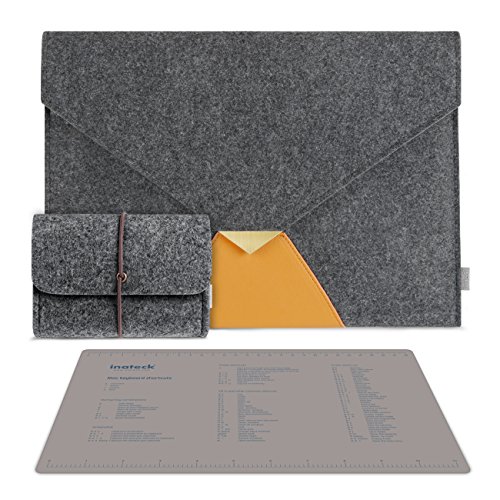 6957599318129 - INATECK 13.3 INCH MACBOOK AIR/ MACBOOK PRO WITH RETINA DISPLAY SLEEVE CASE COVER CARRYING CASE, WITH 4-IN-1 MOUSE PAD MAT/ CLEANING RUG/ PROTECTION CLOTH - DARK GRAY