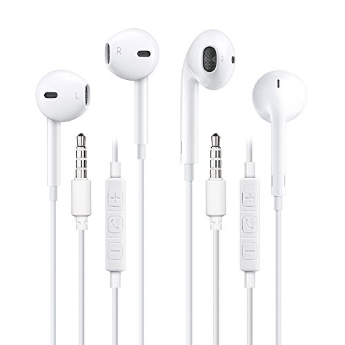6957738003503 - DRACO (TM) 2 PACK EARBUDS EARPHONES WITH MIC AND INLINE REMOTE CONTROL FOR APPLE IPHONE IPAD SAMSUNG GALAXY AND MORE