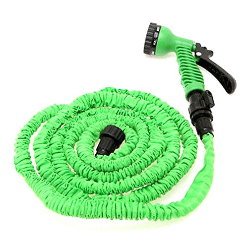 0695905762124 - US FOR DELUXE 75 FEET EXPANDING HOSE GREEN FLEXIBLE EXPANDABLE GARDEN WATER HOSE FOR GARDENING RECREATIONAL VEHICLES POOLS WORKSHOPS BOATS WASHING CARS THE HOUSE(GREEN)