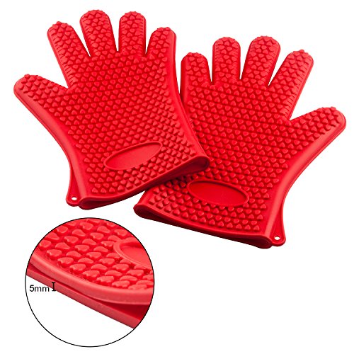 6959839720747 - DACASAN SILICONE HEAT RESISTANT GLOVE GRILL OVEN BBQ GLOVE PROFESSIONAL FOR COOKING BAKING SMOKING POTHOLDER