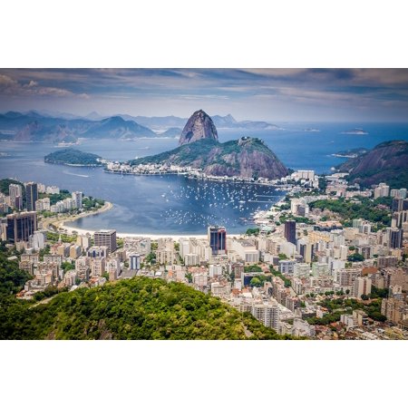 0696264235403 - CANVAS PRINT BRASIL LANDSCAPE RIO DE JANEIRO TOURISM MOUNTAIN STRETCHED CANVAS 10 X 14