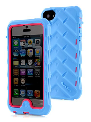 0696722309219 - IPHONE 5 IPHONE 5S DROP TECH BLUE GUMDROP CASES SILICONE RUGGED SHOCK ABSORBING PROTECTIVE DUAL LAYER COVER CASE