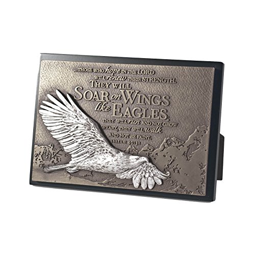 0696723214383 - LIGHTHOUSE CHRISTIAN PRODUCTS MOMENTS OF FAITH SOARING EAGLE RECTANGLE SCULPTURE PLAQUE, 4 1/2 X 6 1/2
