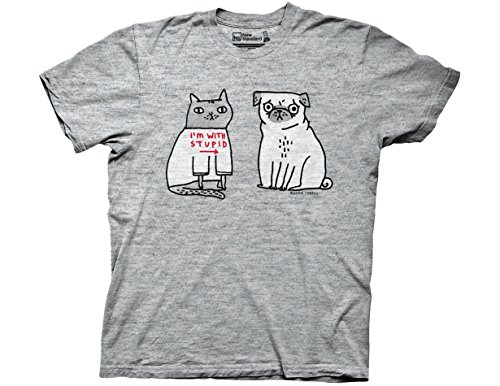 0696732321737 - RIPPLE JUNCTION NEW STANDARD GEMMA CORRELL I'M WITH STUPID ADULT T-SHIRT SMALL ATHLETIC HEATHER