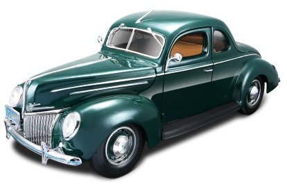 0696734096350 - MAISTO DIE CAST 1:18 SCALE GREEN 1939 FORD DELUXE COUPE