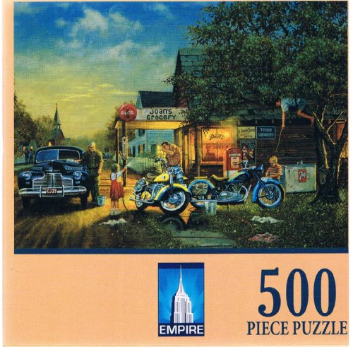 0696734230563 - PUZZLE MAKERS 500 PIECE JIGSAW PUZZLE SPRING CLEANING RETRO MOTORCYCLE
