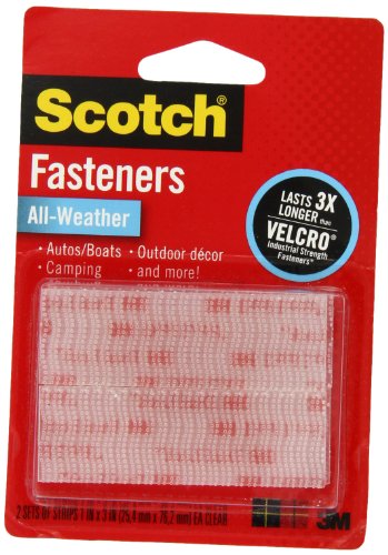 0696735646387 - SCOTCH(R) ALL-WEATHER FASTENERS, 2 SETS OF 1 INCH X 3 INCHES, STRIPS, CLEAR (RFD7090)