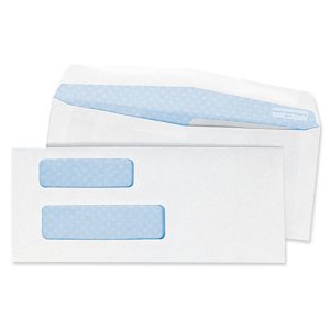 0696747468472 - QUALITY PARK #9 DOUBLE WINDOW SECURITY INVOICE ENVELOPE, 3.875 X 8.875 INCHES, WHITE, 500 ENVELOPES