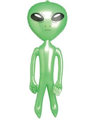 0696747892420 - 5' GREEN INFLATABLE MARTIAN ALIEN PROP TOY DECORATION