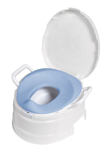 0696750315312 - PRIMO 4-IN-1 SOFT SEAT TOILET TRAINER AND STEP STOOL WHITE WITH PASTEL BLUE SEAT