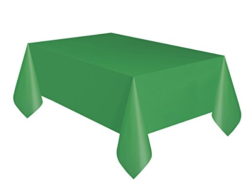 0696750494505 - EMERALD GREEN PLASTIC TABLE COVER 54'' X 108'' RECTANGLE