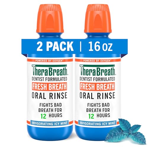 0697029393680 - THERABREATH FRESH BREATH DENTIST FORMULATED ORAL RINSE, ICY MINT, 16 OUNCE (PACK OF 2)