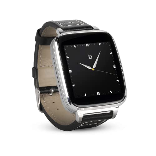 6970357483945 - BEANTECH SILVER ENGAGE PLUS SMARTWATCH FOR IOS AND ANDROID WITH 8GB OF MUSIC STORAGE AND LEATHER STRAP, LIGHT SILVER