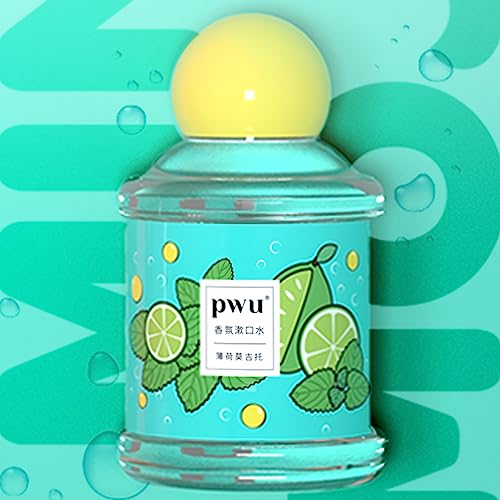 6976099132592 - PWU ZERO ALCOHOL ANTISEPTIC MOUTHWASH,ORAL RINSE KILLS 99% OF GERMS THAT CAUSE BAD BREATH & FIGHT PLAQUE & GINGIVITIS & CLEAN MOUTH,FRESH MINT MOJITO FLAVOR MOUTHWASH 17.59 FL OZ