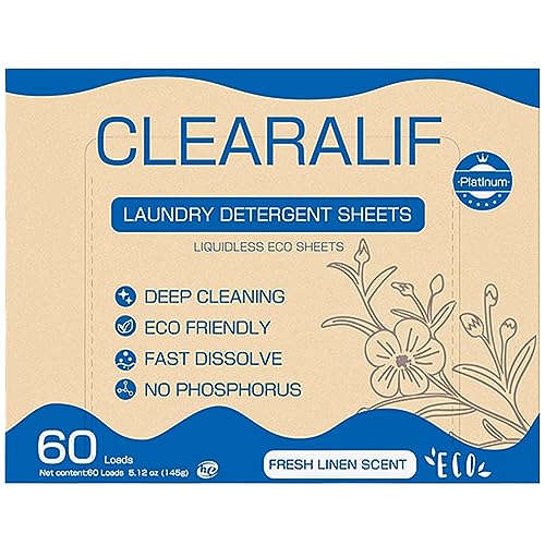 6976099132684 - LAUNDRY DETERGENT SHEETS UP TO 60 LOADS ECO FRIENDLY ZERO WASTE,PLASTIC FREE ULTRA CONCENTRATED PLANT BASED FREE AND CLEAR LAUNDRY STRIPS FOR HE MACHINE, TRAVEL, HOME CLOTHES WASHING (FRESH LINEN)