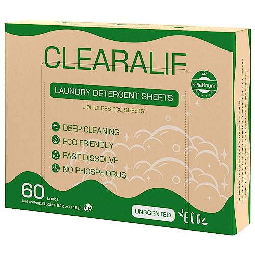 6976099132691 - LAUNDRY DETERGENT SHEETS UP TO 60 LOADS ECO FRIENDLY ZERO WASTE,PLASTIC FREE ULTRA CONCENTRATED PLANT BASED FREE AND CLEAR LAUNDRY STRIPS FOR HE MACHINE,TRAVEL,HOME CLOTHES WASHING (FRESH UNSCENTED)