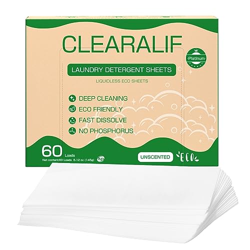 6976099133261 - LAUNDRY DETERGENT SHEETS UP TO 60 LOADS, FRESH UNSCENTED - GREAT FOR TRAVEL, APARTMENTS, DORMS, NO PLASTIC, SUSTAINABLE, BIODEGRADABLE-NEW LIQUID-LESS TECHNOLOGY - LIGHTWEIGHT