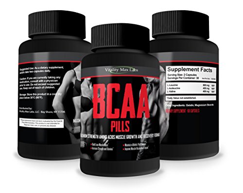 0697691538860 - BCAA PILLS - POTENT & POWERFUL BLEND OF AMINO ACIDS BY VITALITY MAX LABS - BUILD MUSCLE COMBAT MUSCLE BREAK DOWN - INCREASE MUSCLE MASS, STAMINA AND RECOVERY TIME