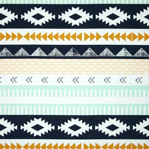 0697691877242 - ARID HORIZON FROM THE ARIZONA COLLECTION BY APRIL RHODES FOR ART GALLERY FABRIC - ARZ-557 - SOUTHWEST NAVY GOLD (HALF YARD)