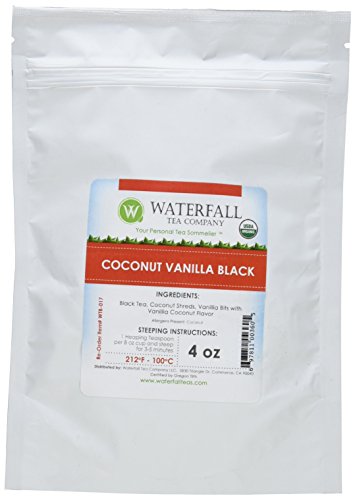 0697811003605 - WATERFALL TEA COMPANY ORGANIC COCONUT VANILLA BLACK TEAS, 4 OUNCE