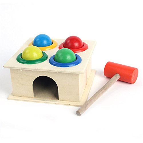 6979972419025 - BABY'S EARLY LEARNING HAMMERING CUTE WOODEN BALL+HAMMER BOX EDUCATIONAL TOYS