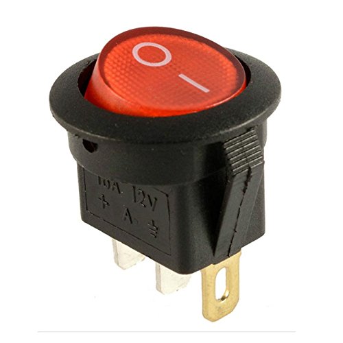 6979972588462 - 10PCS X RED LIGHTED 12V 16A CAR BOAT AUTO ROUND ROCKER ON/OFF SPST SWITCH