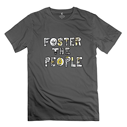 6983605825404 - CRYSTAL MEN'S FOSTER THE PEOPLE O NECK DESIGN T-SHIRT DEEPHEATHER US SIZE L