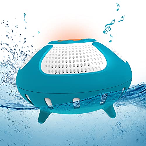 0698656185181 - QISEBIN FLOATING POOL BLUETOOTH SPEAKER IPX7 WATERPROOF PORTABLE WIRELESS SHOWER SPEAKERS WITH 12W DEEP BASS AND COLORFUL LED LIGHT FOR SWIMMING POOL HOME PARTY - BLUE